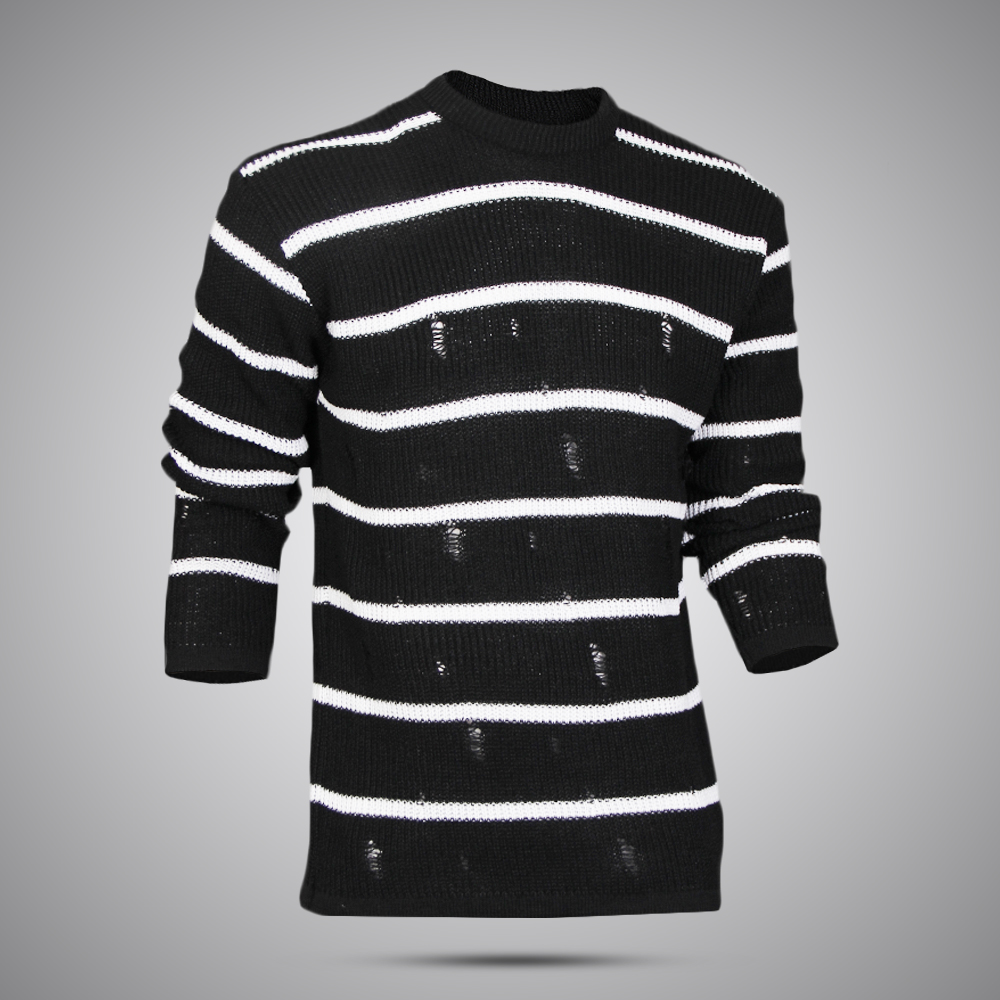 بافت مدل زاپ دار مشکی سفید